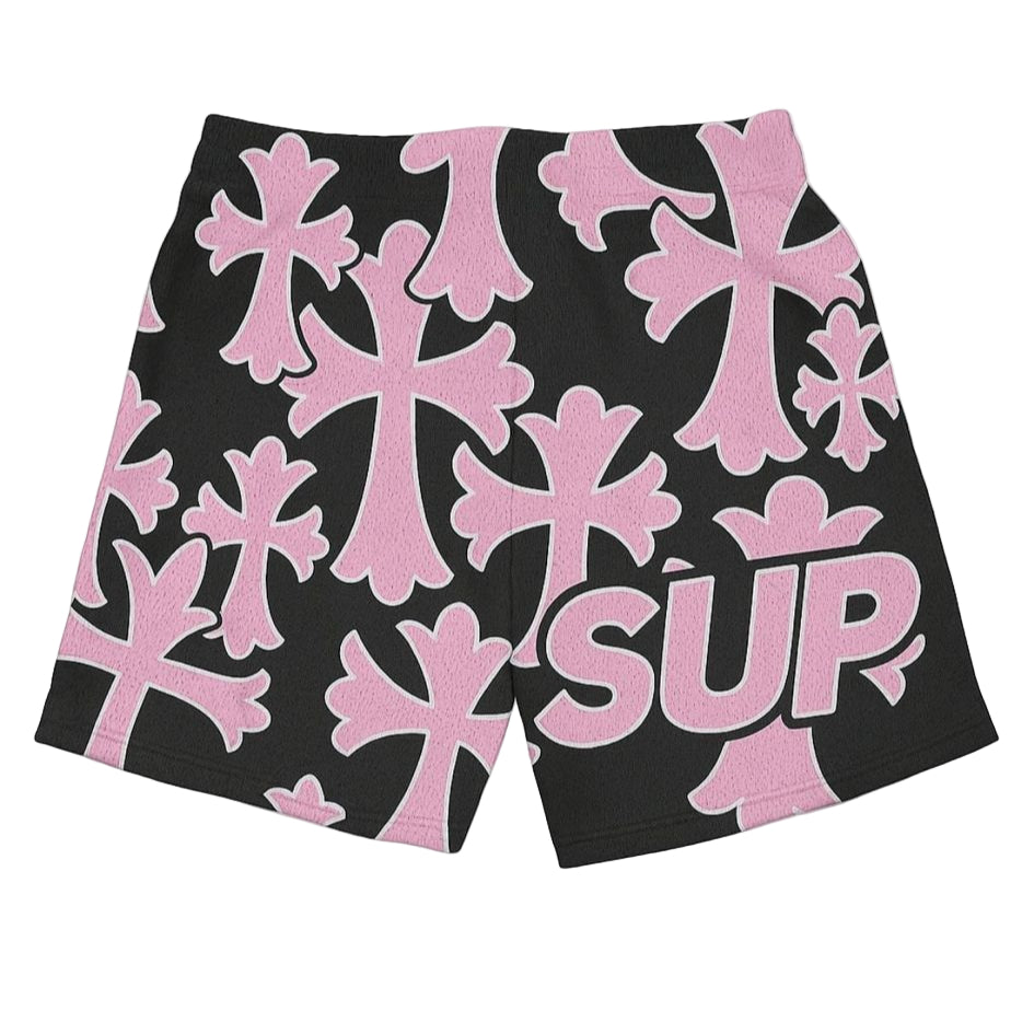 Light Pink Black Crosses