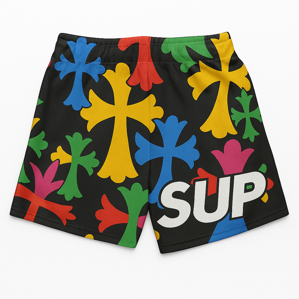 Crosses Black and Multicolor