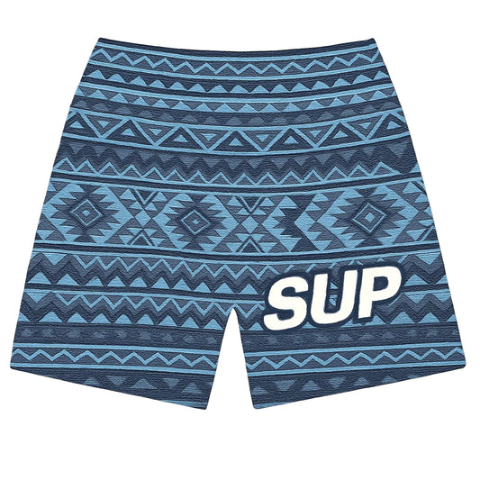 Navy Tile Print