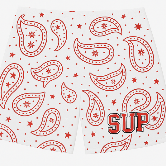 White Red Paisley